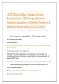 NYC Master Sign Hanger License Examination&colon; 100 Comprehensive Practice Questions&comma; Verified Answers & Detailed Rationales &vert; Complete Exam Prep Study Guide &lpar;2026 Edition&rpar;
