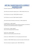 AMT MLT Questions with Correct Answers 2025 &vert; Complete Exam Preparation Study Guide