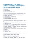 COMPLEX HEALTH CHALLENGES I - CARDIAC DISORDERS QUESTIONS AND CORRECT VERIFIED ANSWERS