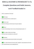 HESI A2 ANATOMY & PHYSIOLOGY V1-V2 &lpar;Latest 2025&sol;2026 Update&rpar; Complete Questions and Guide Answers&comma; 100&percnt; Verified Graded A&plus;&NewLine;