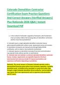 Colorado Demolition Contractor &NewLine;Certification Exam Practice Questions &NewLine;And Correct Answers &lpar;Verified Answers&rpar; &NewLine;Plus Rationale 2026 Q&A&vert; Instant &NewLine;Download Pdf 