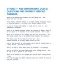 STRENGTH AND CONDITIONING QUIZ 15 QUESTIONS AND CORRECT VERIFIED ANSWERS