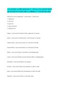 Anatomy & Physiology 1 Final Exam Review Questions with 100&percnt; Correct Answers 2025 &vert; Complete Exam Review & Study Guide