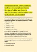 Georgia Residential Light Commercial &NewLine;Contractor Licensing Exam Practice &NewLine;Questions And Correct Answers &NewLine;&lpar;Verified Answers&rpar; Plus Rationales 2026 &NewLine;Q&A &vert; Instant Download Pdf 