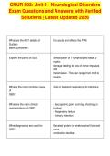 CNUR 203&colon; Unit 2 - Neurological Disorders&NewLine;Exam Questions and Answers with Verified&NewLine;Solutions &vert; Latest Updated 2026