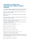 SAFE WEIGHT TRAINING QUIZ QUESTIONS AND CORRECT VERIFIED ANSWERS
