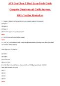 ACS Gen Chem 2 Final Exam Study Guide 2026 &vert; Complete Questions and Guide Answers&comma; 100&percnt; Verified Graded A&plus;&NewLine;