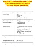 CNUR 203 - Cardiovascular System Exam&NewLine;Questions and Answers with Verified&NewLine;Solutions &vert; Latest Updated 2026