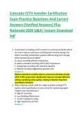 Colorado CCTV Installer Certification &NewLine;Exam Practice Questions And Correct &NewLine;Answers &lpar;Verified Answers&rpar; Plus &NewLine;Rationale 2026 Q&A&vert; Instant Download &NewLine;Pdf  