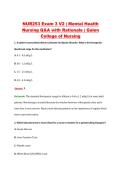 NUR253 Exam 3 V1&ndash;V3 &vert; Mental Health Nursing &vert; Galen College of Nursing &vert; Q&A with Rationale &lpar;NUR 253 Exam 3&rpar;