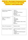 CNUR 203 - Neurological Assessment Exam&NewLine;Questions and Answers with Verified&NewLine;Solutions &vert; Latest Updated 2026