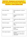 CNUR 204 - Neoplasms and Immunity Pt&period; 1&NewLine;Exam Questions and Answers with Verified&NewLine;Solutions &vert; Latest Updated 2026