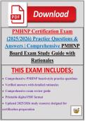 PMHNP Certification Exam &lpar;2025&sol;2026&rpar; Practice Questions & Answers &vert; Comprehensive PMHNP Board Exam Study Guide with Rationales