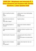 CNUR 204 - Neoplasms and Immunity Pt&period; 2&NewLine;Exam Questions and Answers with Verified&NewLine;Solutions &vert; Latest Updated 2026