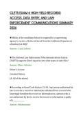 CLETS EXAM 6 HIGH-YIELD RECORDS&NewLine;ACCESS&comma; DATA ENTRY&comma; AND LAW&NewLine;ENFORCEMENT COMMUNICATIONS SUMMARY&NewLine;2026