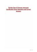 Florida Class K Firearms Instructor Certification Exam Questions and Correct Answers