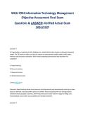 WGU C954 Information Technology Management&NewLine;Objective Assessment Final Exam&NewLine;Questions & ANSWERs Verified Actual Exam&NewLine;2026&sol;2027