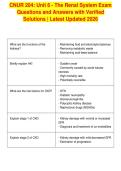 CNUR 204&colon; Unit 6 - The Renal System Exam&NewLine;Questions and Answers with Verified&NewLine;Solutions &vert; Latest Updated 2026