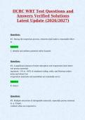 IICRC WRT Test Questions and&NewLine;Answers Verified Solutions&NewLine;Latest Update &lpar;2026&sol;2027&rpar;
