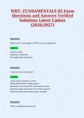 WRT- FUNDAMENTALS 02 Exam&NewLine;Questions and Answers Verified&NewLine;Solutions Latest Update&NewLine;&lpar;2026&sol;2027&rpar;