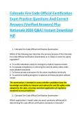 Colorado Fire Code Official Certification &NewLine;Exam Practice Questions And Correct &NewLine;Answers &lpar;Verified Answers&rpar; Plus &NewLine;Rationale 2026 Q&A&vert; Instant Download &NewLine;Pdf  