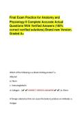 Anatomy and  &NewLine;Physiology II Complete Accurate Actual &NewLine;Questions With Verified Answers &lpar;100&percnt; &NewLine;correct verified solutions&rpar; Brand new Version&period; &NewLine;Graded A&plus; 