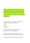 Health Assessment HESI Final Exam  &NewLine;Complete Accurate Actual Questions &NewLine;With Verified Answers &lpar;100&percnt; correct &NewLine;verified solutions&rpar; Brand-new Version&period; &NewLine;Graded A&plus;