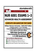 NUR 6001 Exams 1&ndash;3 &ndash; Advanced Health Assessment&colon; Complete 600-Q Test Bank with NGN-Style Case Scenarios & Rationales &vert; William Paterson University 2026&sol;2027 Edition