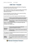 WGU D265&colon; D265 Task 1 Template &vert; 2026 Correct Questions And Answers