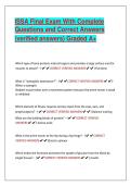ISSA Final Exam With Complete &NewLine;Questions and Correct Answers  &NewLine;&lpar;verified answers&rpar; Graded A&plus; 
