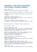 CROSSFIT L1 TEST STUDY QUESTIONS AND CORRECT VERIFIED ANSWERS