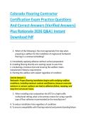 Colorado Flooring Contractor &NewLine;Certification Exam Practice Questions &NewLine;And Correct Answers &lpar;Verified Answers&rpar; &NewLine;Plus Rationale 2026 Q&A&vert; Instant &NewLine;Download Pdf 