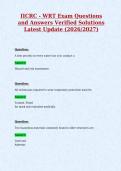 IICRC - WRT Exam Questions&NewLine;and Answers Verified Solutions&NewLine;Latest Update &lpar;2026&sol;2027&rpar;