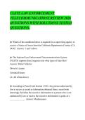 CLETS LAW ENFORCEMENT&NewLine;TELECOMMUNICATIONS REVIEW 2026&NewLine;QUESTIONS WITH SOLUTIONS TESTED&NewLine;QUESTIONS&period;