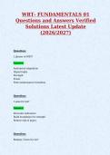WRT- FUNDAMENTALS 01&NewLine;Questions and Answers Verified&NewLine;Solutions Latest Update&NewLine;&lpar;2026&sol;2027&rpar;