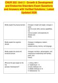 CNUR 302&colon; Unit 2 - Growth & Development&NewLine;and Endocrine Disorders Exam Questions&NewLine;and Answers with Verified Solutions &vert; Latest&NewLine;Updated 2026