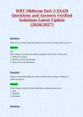WRT Midterm Part 3 EXAM&NewLine;Questions and Answers Verified&NewLine;Solutions Latest Update&NewLine;&lpar;2026&sol;2027&rpar;