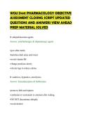 WGU D441 PHARMACOLOGY OBJECTIVE&NewLine;ASSESSMENT CLOSING SCRIPT UPDATED&NewLine;QUESTIONS AND ANSWERS VIEW AHEAD&NewLine;PREP MATERIAL SOLVED