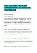 CLETS EXAM SCRIPT FINAL PAPER&NewLine;QUESTIONS ANSWERS COMPREHENSIVE&NewLine;STUDY RESOURCE