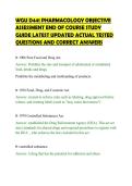 WGU D441 PHARMACOLOGY OBJECTIVE&NewLine;ASSESSMENT END OF COURSE STUDY&NewLine;GUIDE LATEST UPDATED ACTUAL TESTED&NewLine;QUESTIONS AND CORRECT ANSWERS