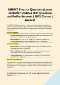 NREMT Practice Questions &lpar;Latest 2026&sol;2027 Update&rpar; 180&plus; Questions and Verified Answers &vert; 100&percnt; Correct &vert; Grade A&NewLine;&NewLine;