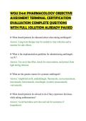 WGU D441 PHARMACOLOGY OBJECTIVE&NewLine;ASSESSMENT TERMINAL CERTIFICATION&NewLine;EVALUATION COMPLETE QUESTIONS&NewLine;WITH FULL SOLUTION ALREADY PASSED