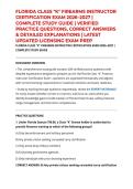 FLORIDA CLASS "K" FIREARMS INSTRUCTOR CERTIFICATION EXAM 2026&ndash;2027 &vert; COMPLETE STUDY GUIDE &vert; VERIFIED PRACTICE QUESTIONS&comma; CORRECT ANSWERS & DETAILED EXPLANATIONS &vert; LATEST UPDATED LICENSING EXAM PREP