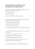 National Pilates Certification Exam Questions with Verified Answers