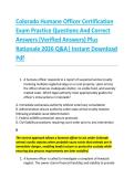 Colorado Humane Officer Certification &NewLine;Exam Practice Questions And Correct &NewLine;Answers &lpar;Verified Answers&rpar; Plus &NewLine;Rationale 2026 Q&A&vert; Instant Download &NewLine;Pdf  