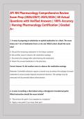 ATI RN Pharmacology Comprehensive Review &NewLine;Exam Prep &lpar;2026&sol;2027&rpar; 2025&sol;2026 &vert; 60 Actual &NewLine;Questions with Verified Answers &vert; 100&percnt; Accuracy &NewLine;&vert; Nursing Pharmacology Certification &vert; Graded &NewLine;A&plus;