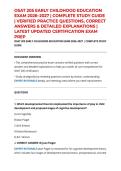 OSAT 205 EARLY CHILDHOOD EDUCATION EXAM 2026&ndash;2027 &vert; COMPLETE STUDY GUIDE &vert; VERIFIED PRACTICE QUESTIONS&comma; CORRECT ANSWERS & DETAILED EXPLANATIONS &vert; LATEST UPDATED CERTIFICATION EXAM PREP