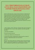 FAC-C PROCTORED EXAM ACCURATE ACTUAL REAL EXAM 150 QUESTIONS AND ANSWERS WITH RATIONALES &vert;LATEST UPDATE 2026