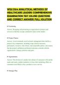 WGU D514 ANALYTICAL METHODS OF&NewLine;HEALTHCARE LEADERS COMPREHENSIVE&NewLine;EXAMINATION TEST SOLVED QUESTIONS&NewLine;AND CORRECT ANSWERS FULL SOLUTION&NewLine;