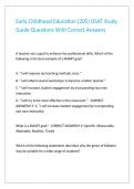 Early Childhood Education &lpar;205&rpar; OSAT Study Guide Questions With Correct Answers 